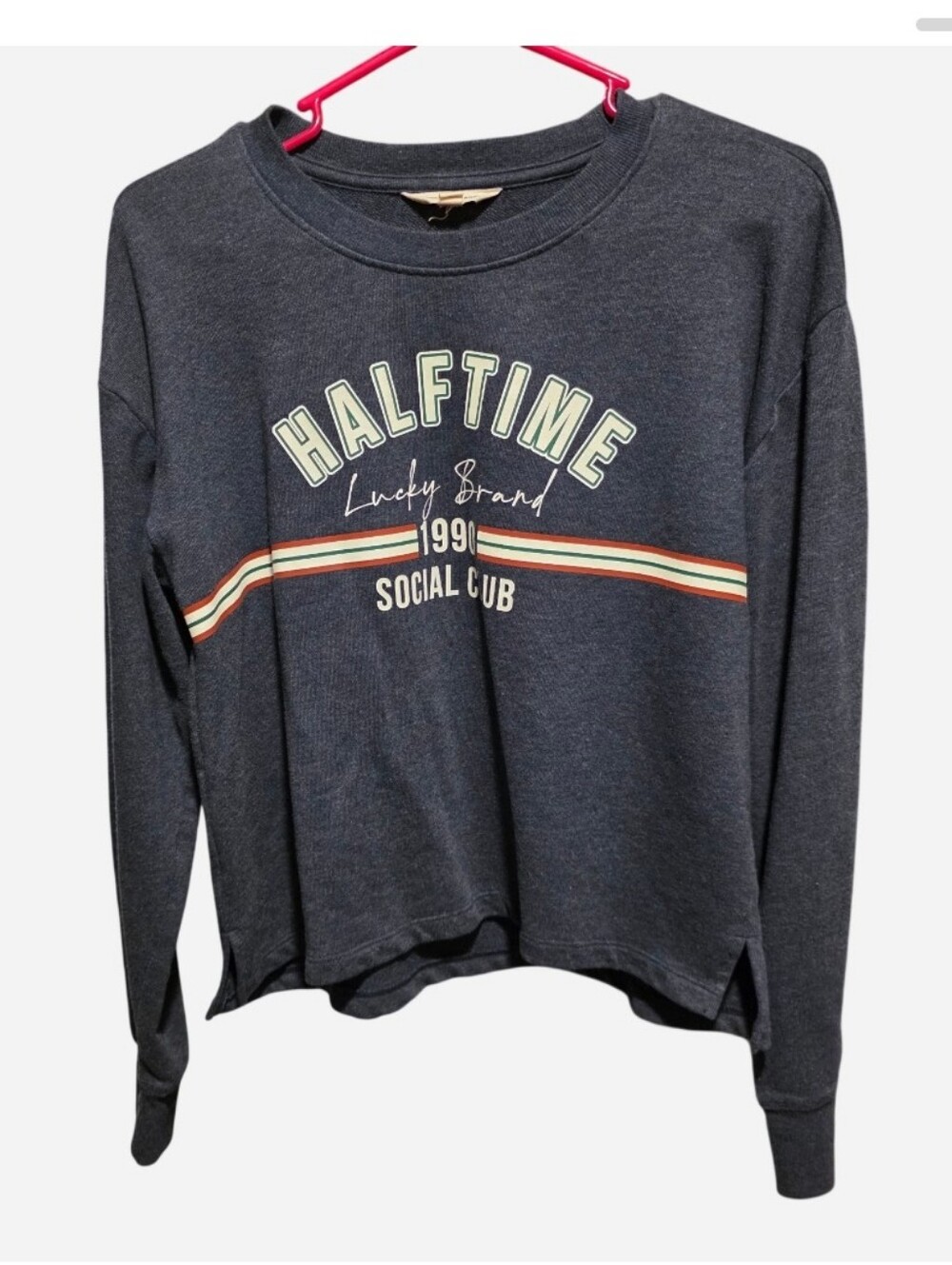 Lucky Brand Navy Blue HALFTIME Graphic Crewneck Sweatshirt